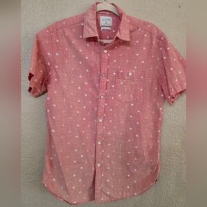 Cactus Man Men's Pink Button-Down Shirt With Sailboat Print